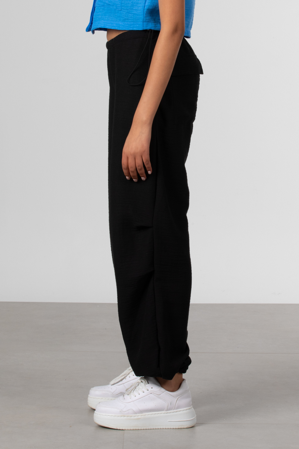 Arka çift cepli pantolon-S0013723 Siyah