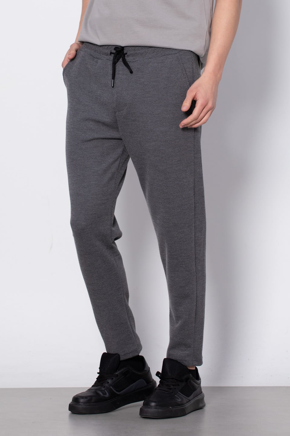 Armürlü jakar pantolon-8044 Antrasit