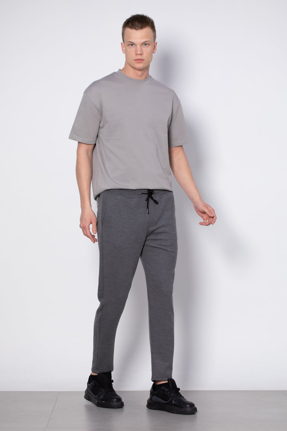 Armürlü jakar pantolon-8044 Antrasit