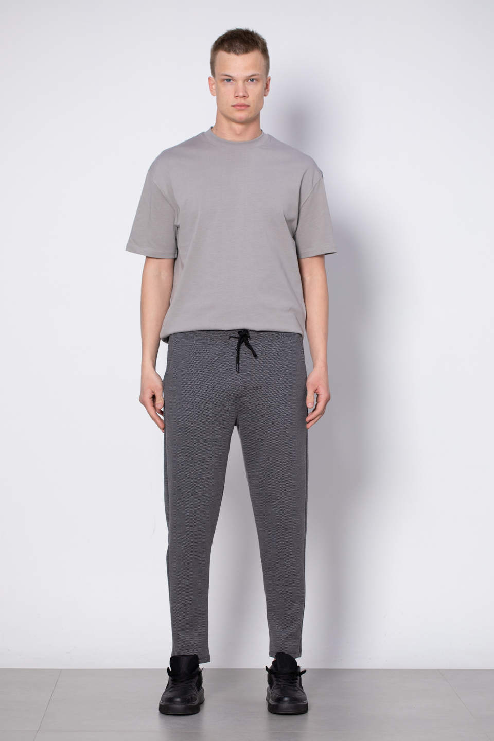 Armürlü jakar pantolon-8044 Antrasit