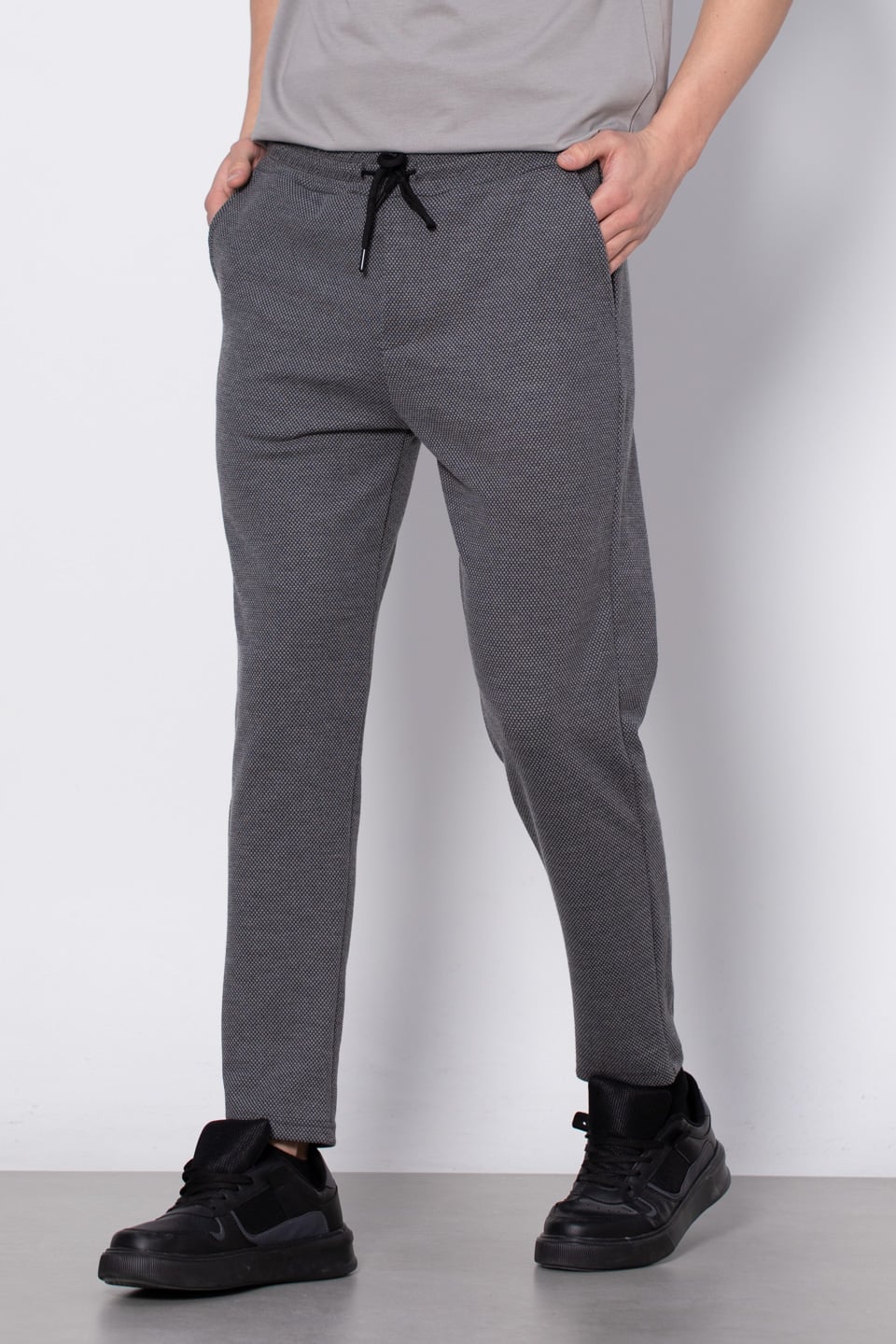 Armürlü jakar pantolon-8044 Antrasit