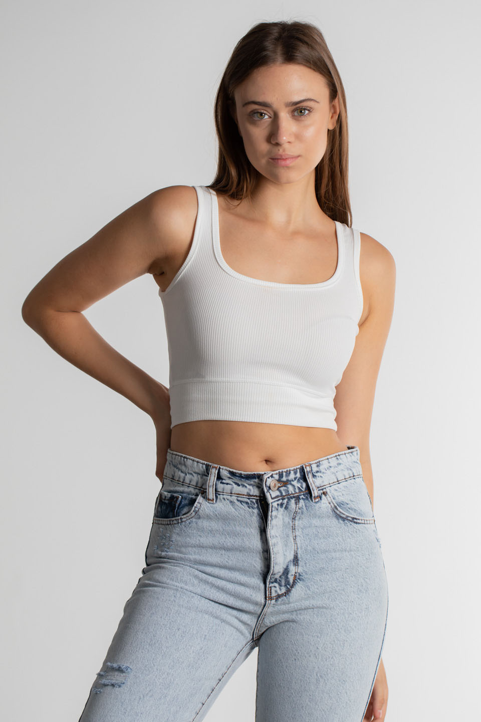 Askılı Kısa Body - Beyaz