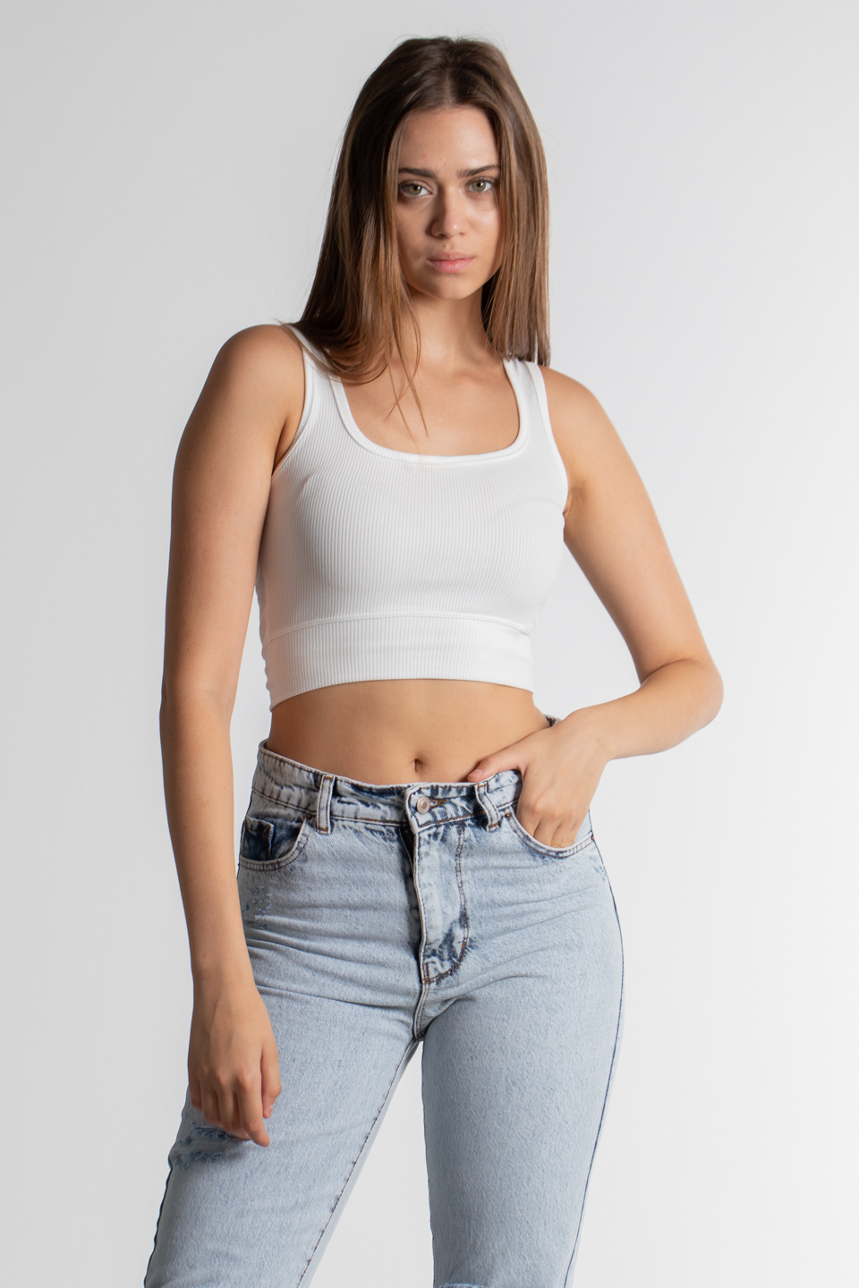 Askılı Kısa Body - Beyaz