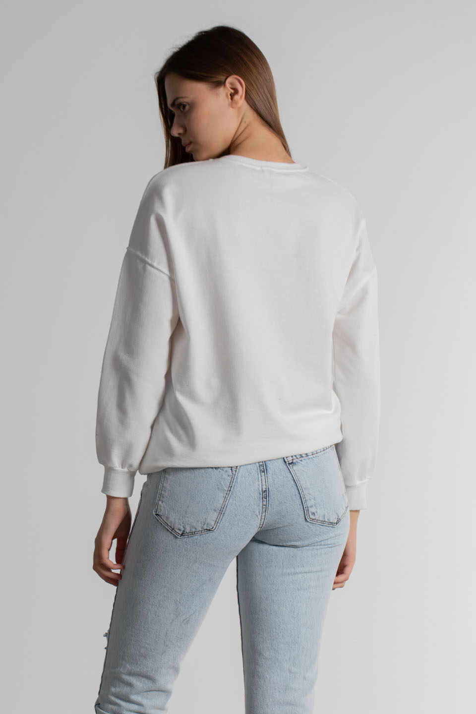 Atlanta Baskılı Sweatshirt - Ekru