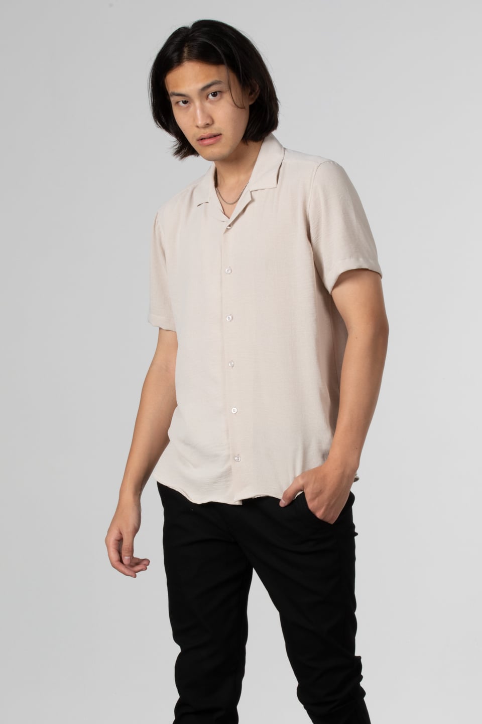 Ayrobin apaş yaka gömlek-6005 Taş