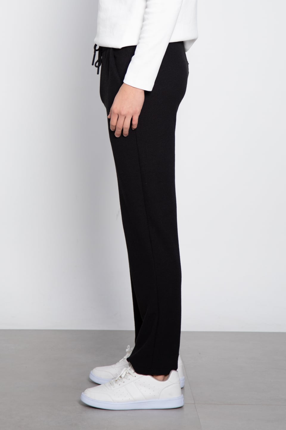 Baggy bilek boy pantolon-1063 Siyah