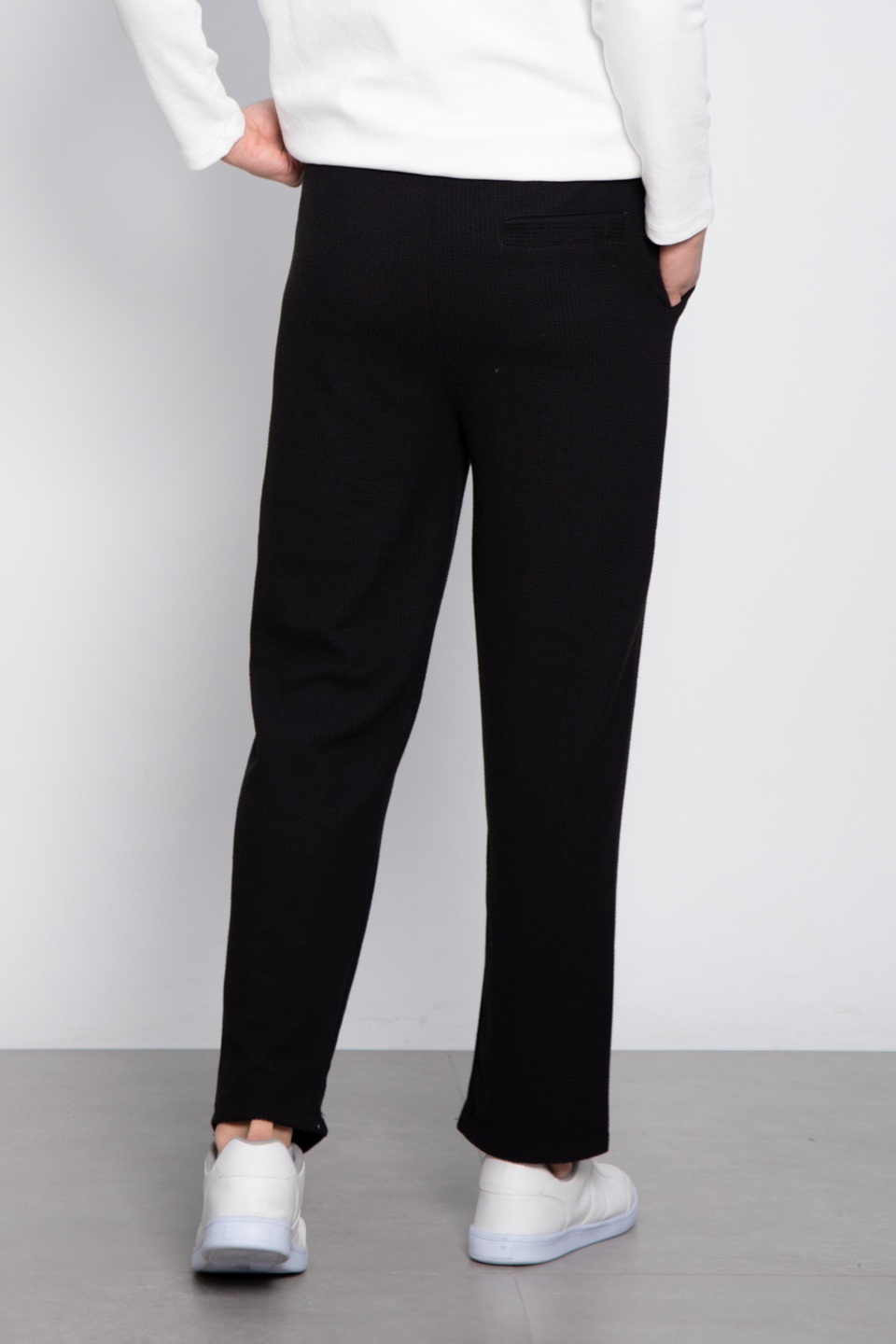 Baggy bilek boy pantolon-1063 Siyah