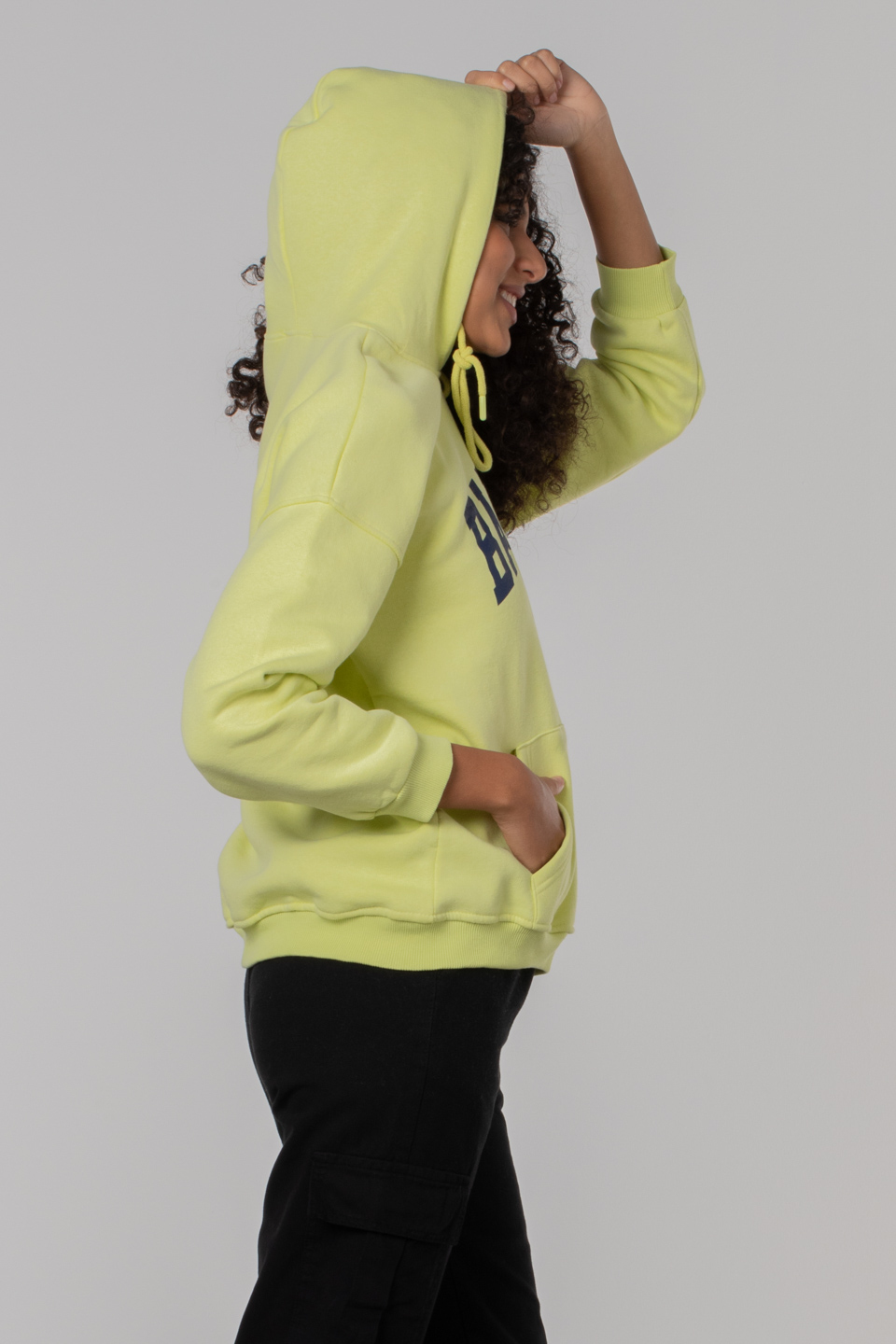 Balance baskılı kapüşonlu sweatshirt-1360 Sarı