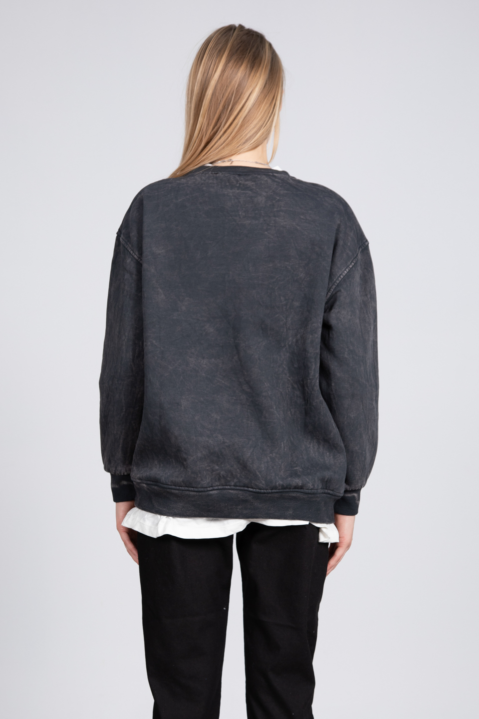 Balance baskılı sweatshirt-82191 Siyah Kar Y.