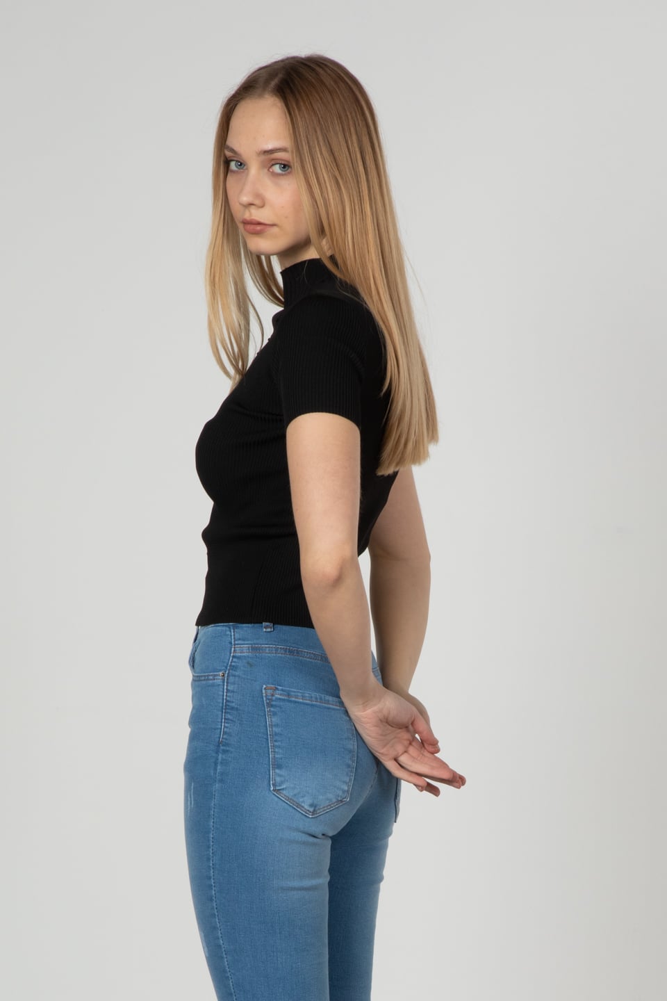 Balıkçı yaka triko body-1018 Siyah