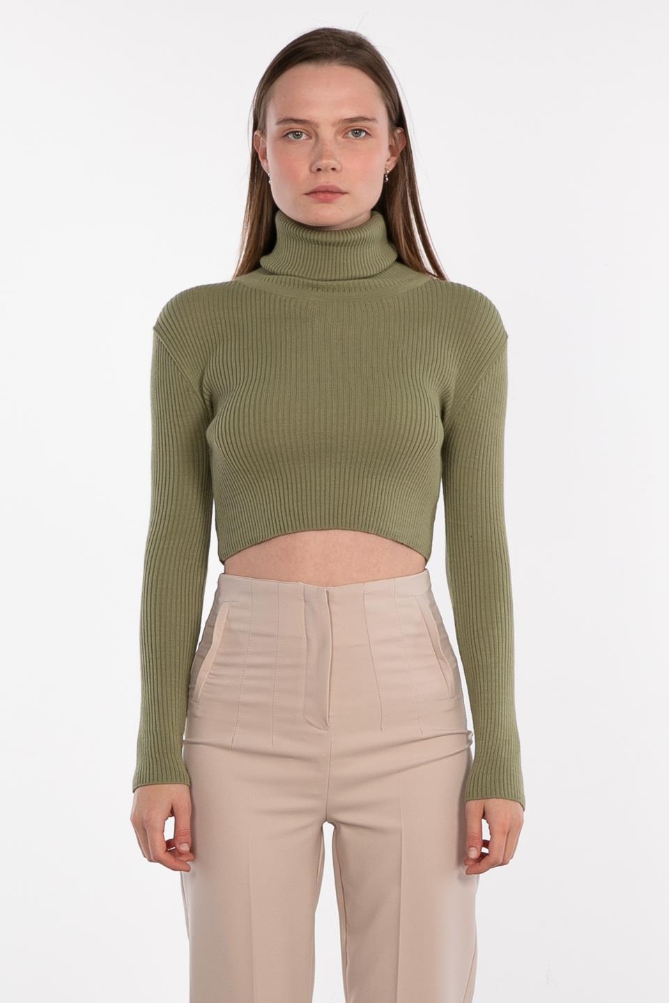 Balıkçı yaka triko body-4008 Çağla