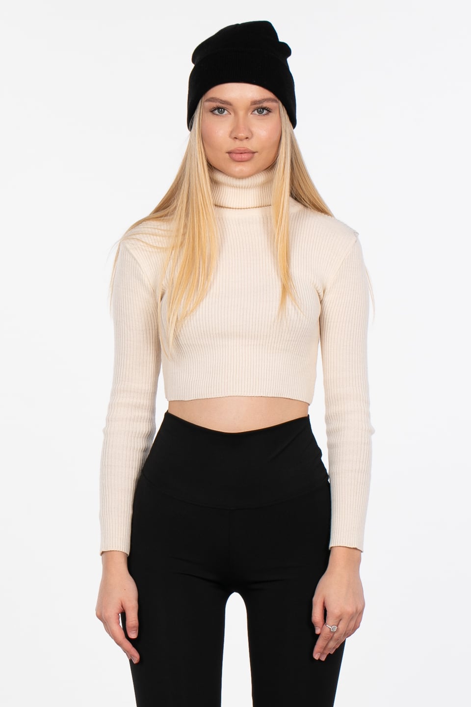 Balıkçı yaka triko body-4008 Ten