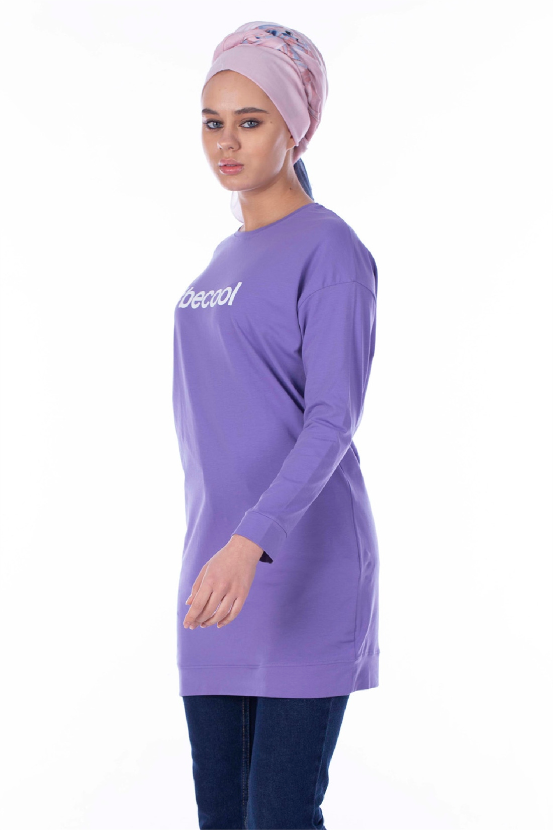 Basic Becool Baskılı Tunik-Violet