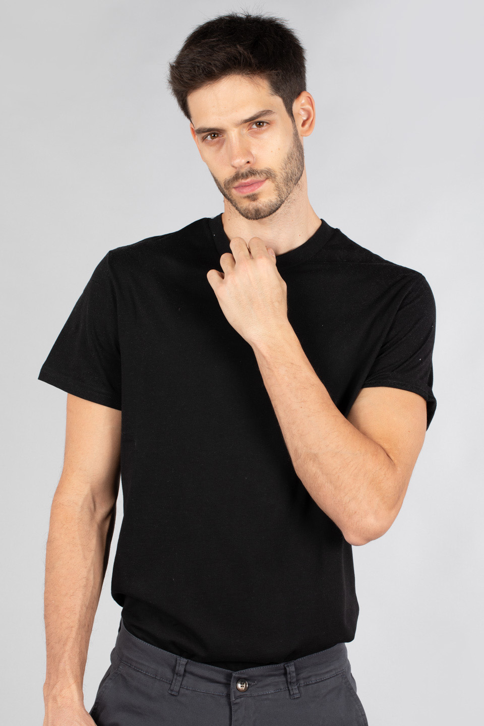 Basic Bisiklet Yaka T-Shirt - Siyah
