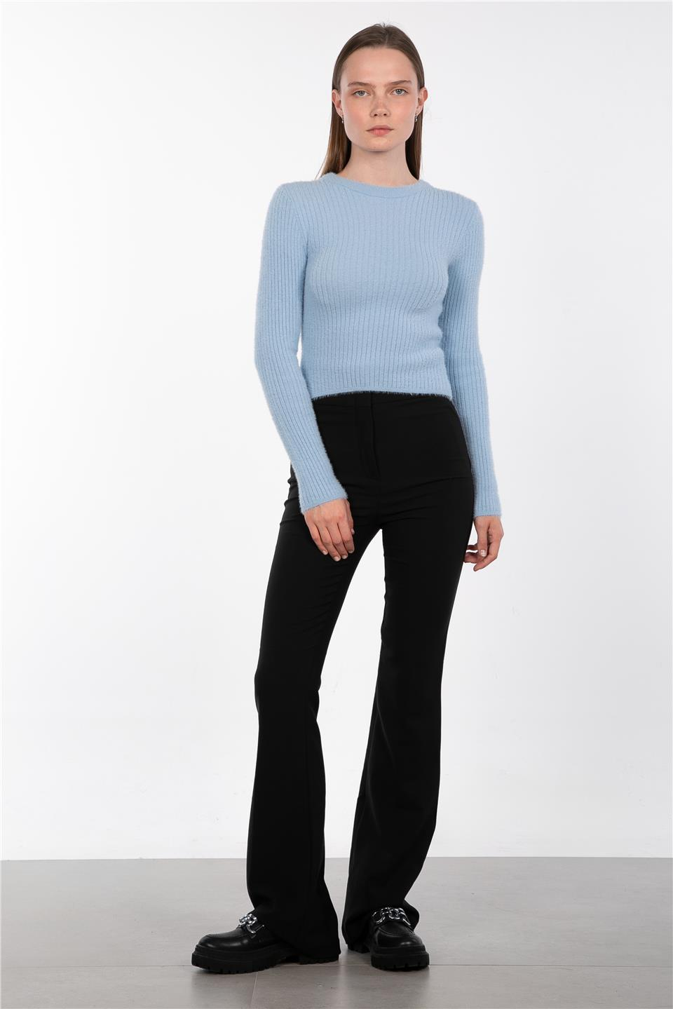 Basıc fitilli triko body-6408 B.Mavi