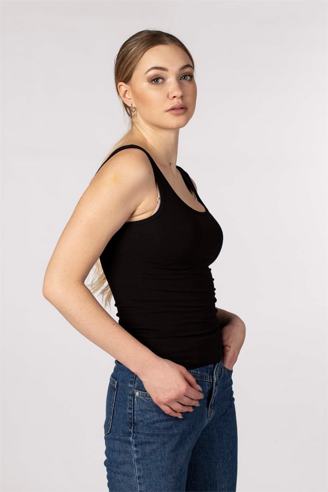 Basic Kalın Askılı Atlet Siyah