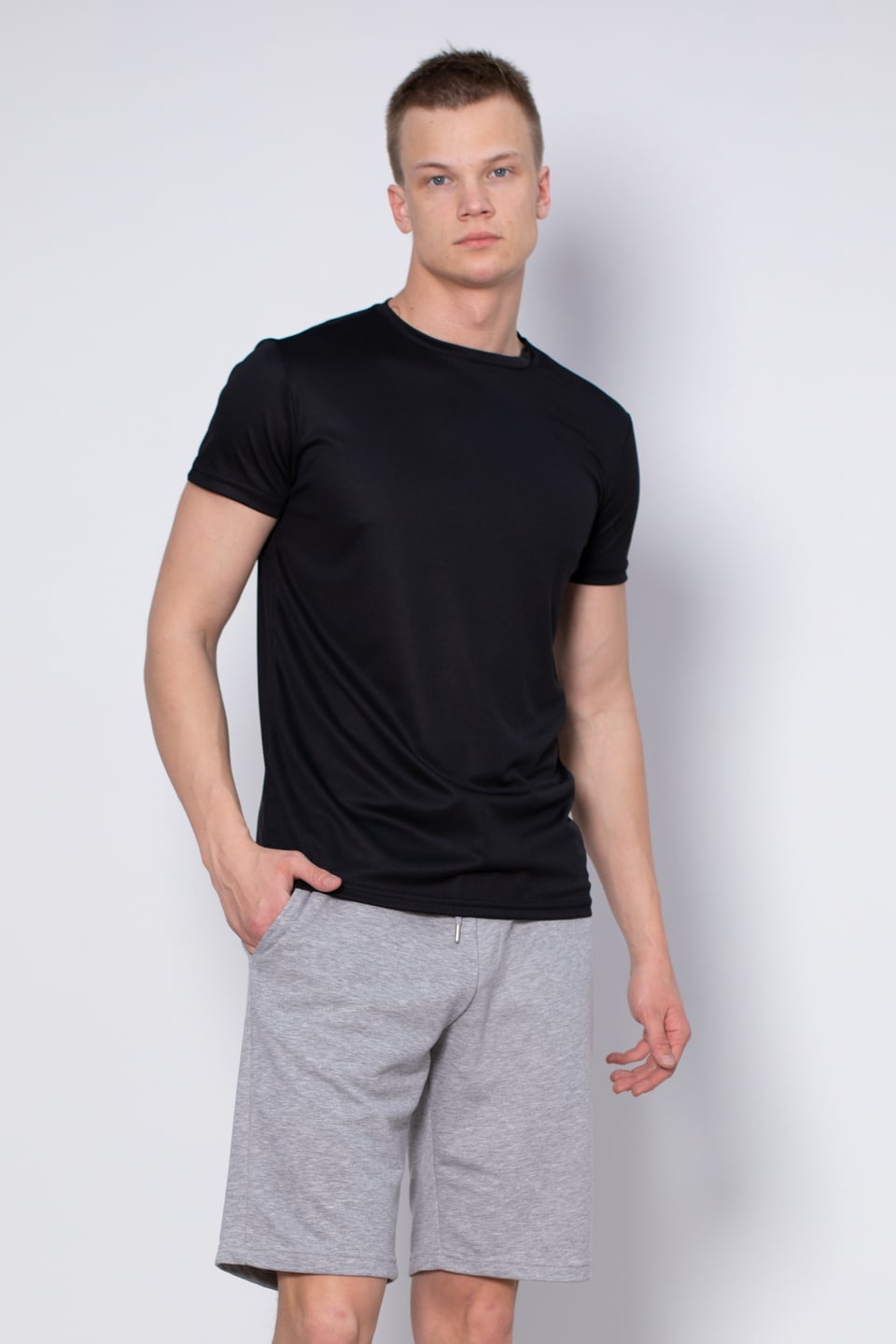 Basıc sporcu t-shirt-TONY Siyah