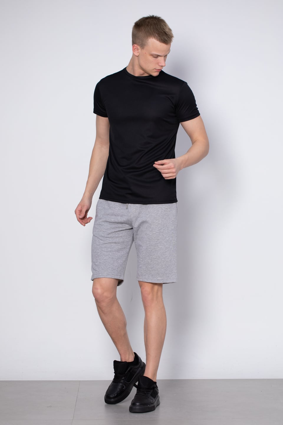 Basıc sporcu t-shirt-TONY Siyah