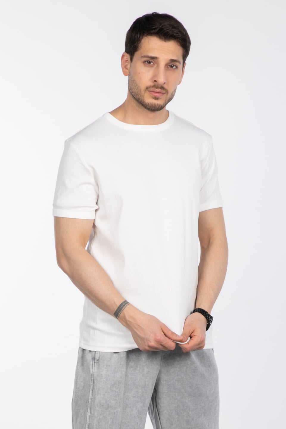 Basic t-shirt-2143-1 Ekru