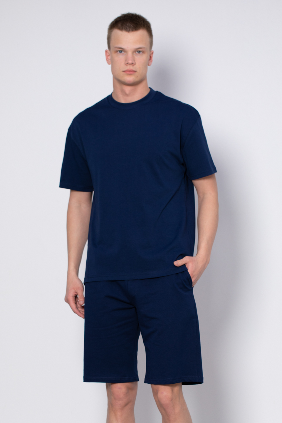 Basıc t-shirt-5446 İndigo