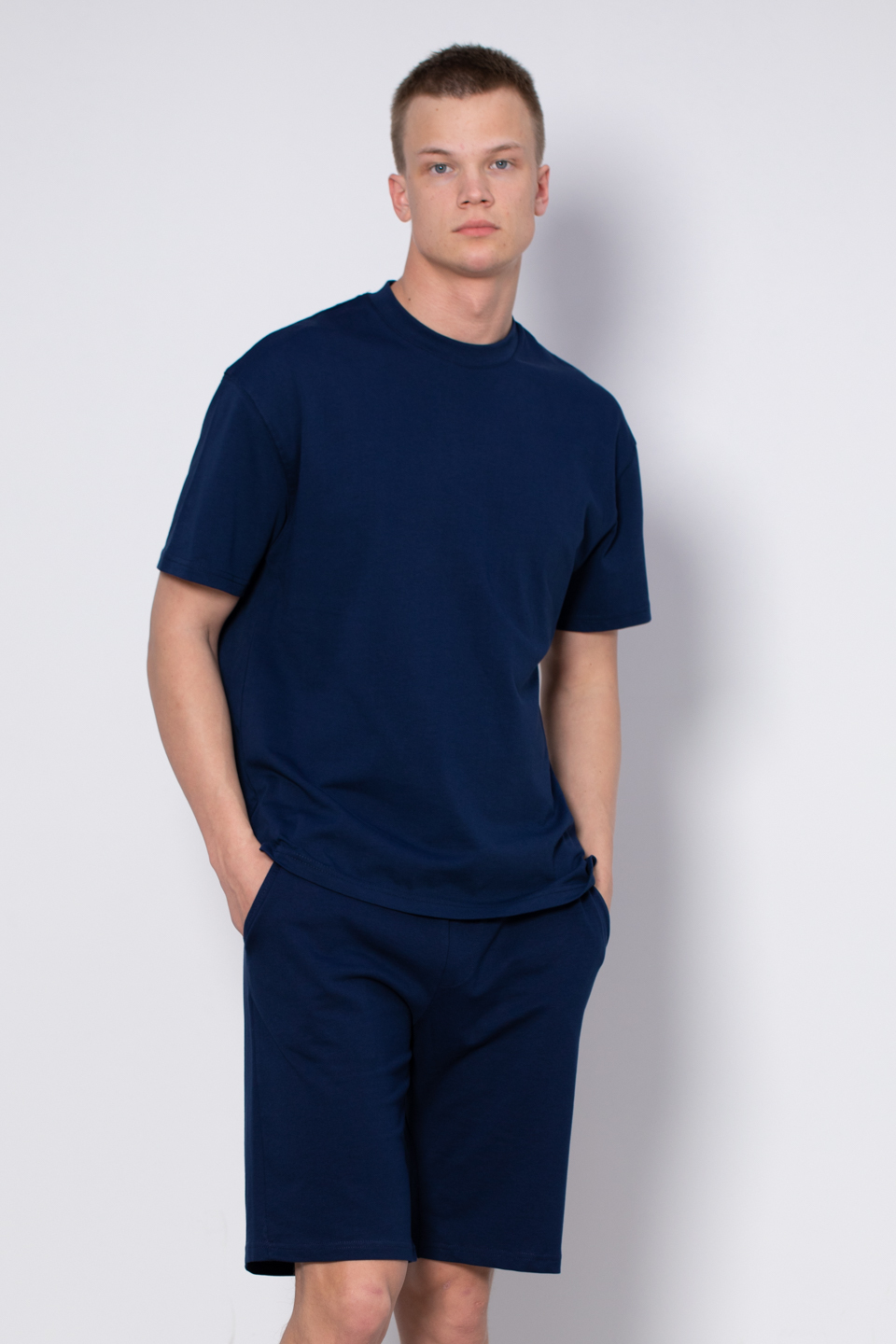 Basıc t-shirt-5446 İndigo