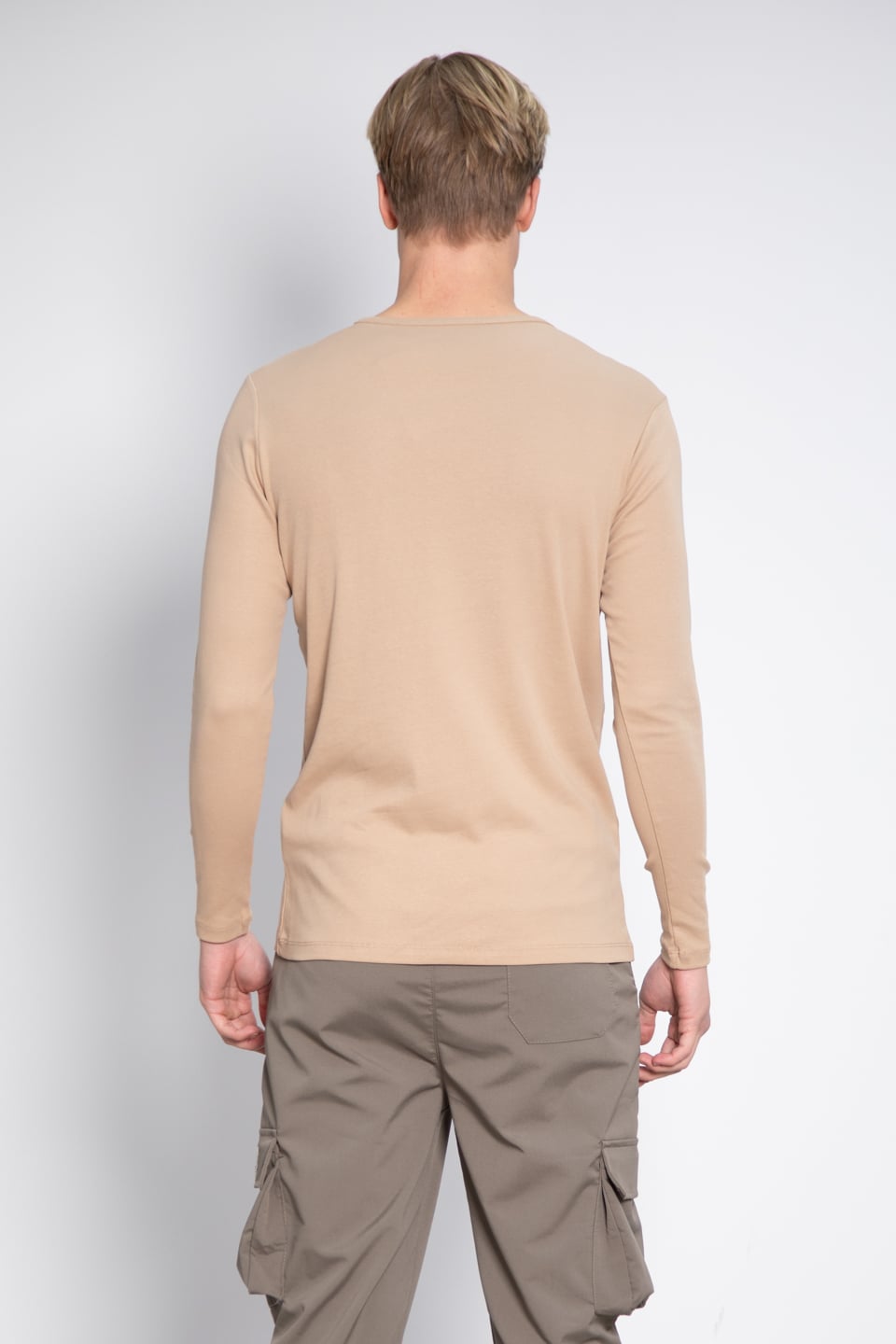 Basıc uzun kol sweatshirt-5074-1 Vizon