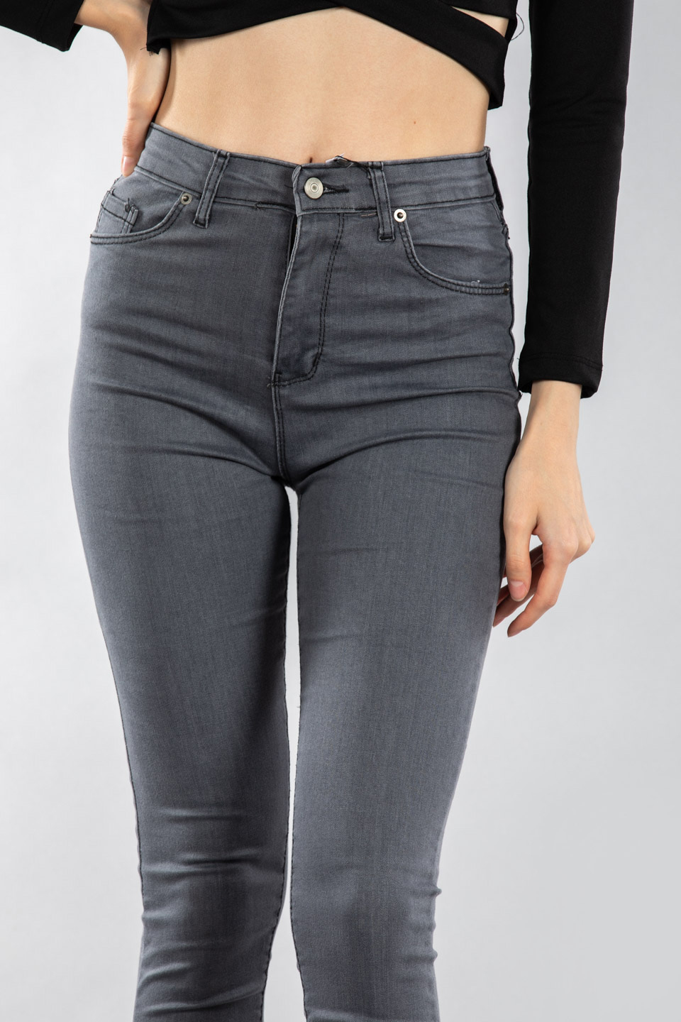 Battal jean pantolon-17159 Gri