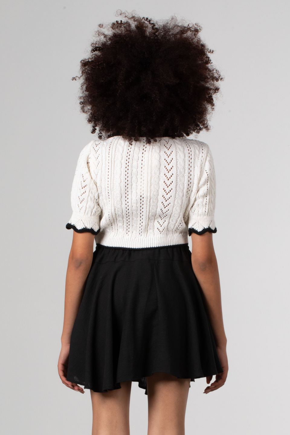 Bebe yaka ajurlu crop-1563 Ekru