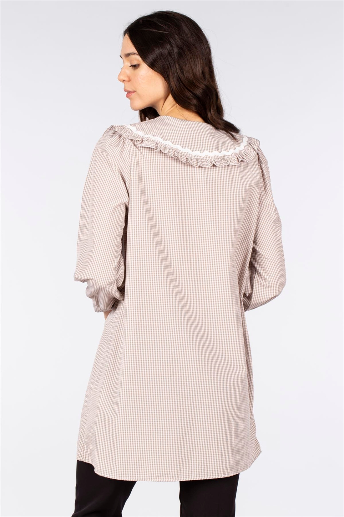 Bebe Yaka Ekose Tunik-Bej