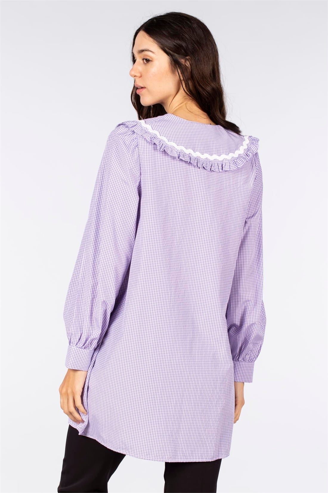 Bebe Yaka Ekose Tunik-Lila