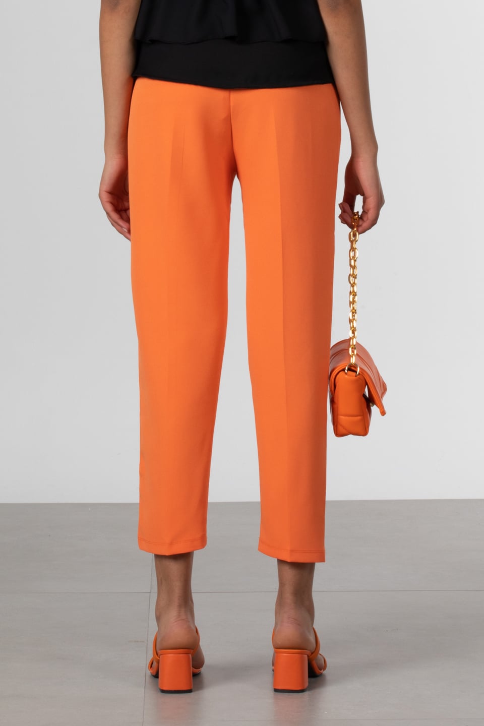 Bel lastikli cepli pantolon-01 Oranj