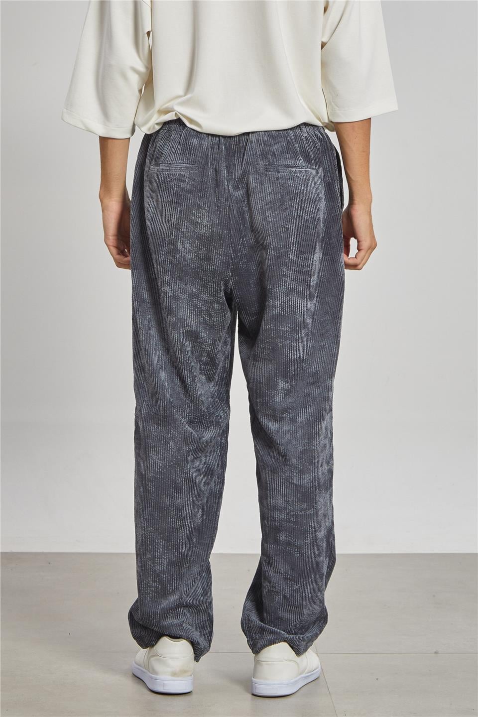 Beli Bağlamalı Kadife Erkek Pantolon - Antrasit