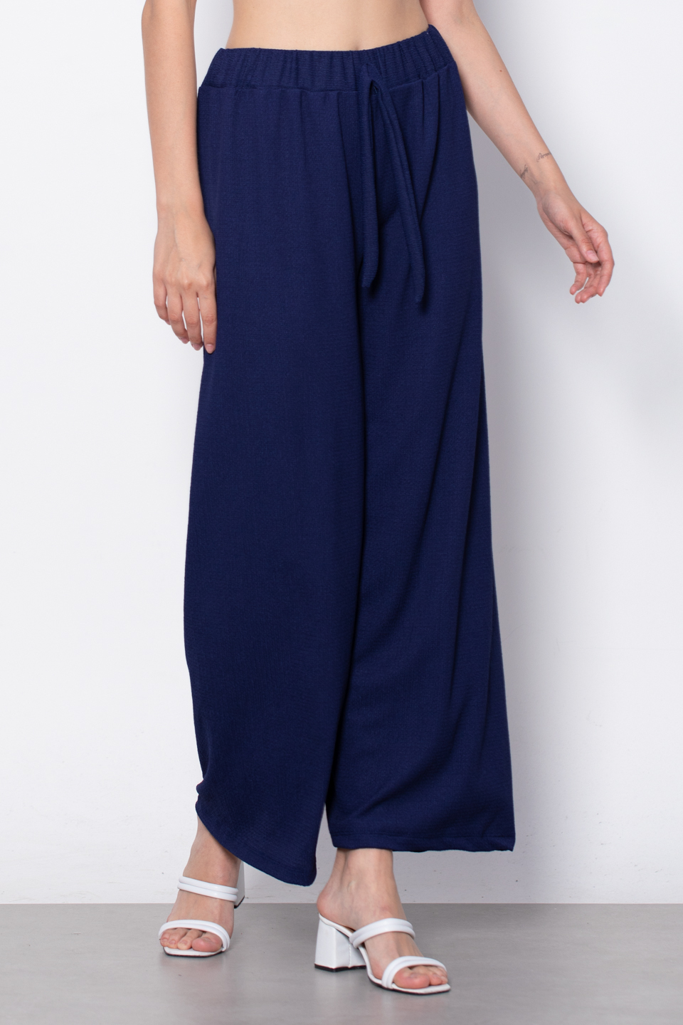 Beli bağlamalı salaş pantolon-2061 Lacivert