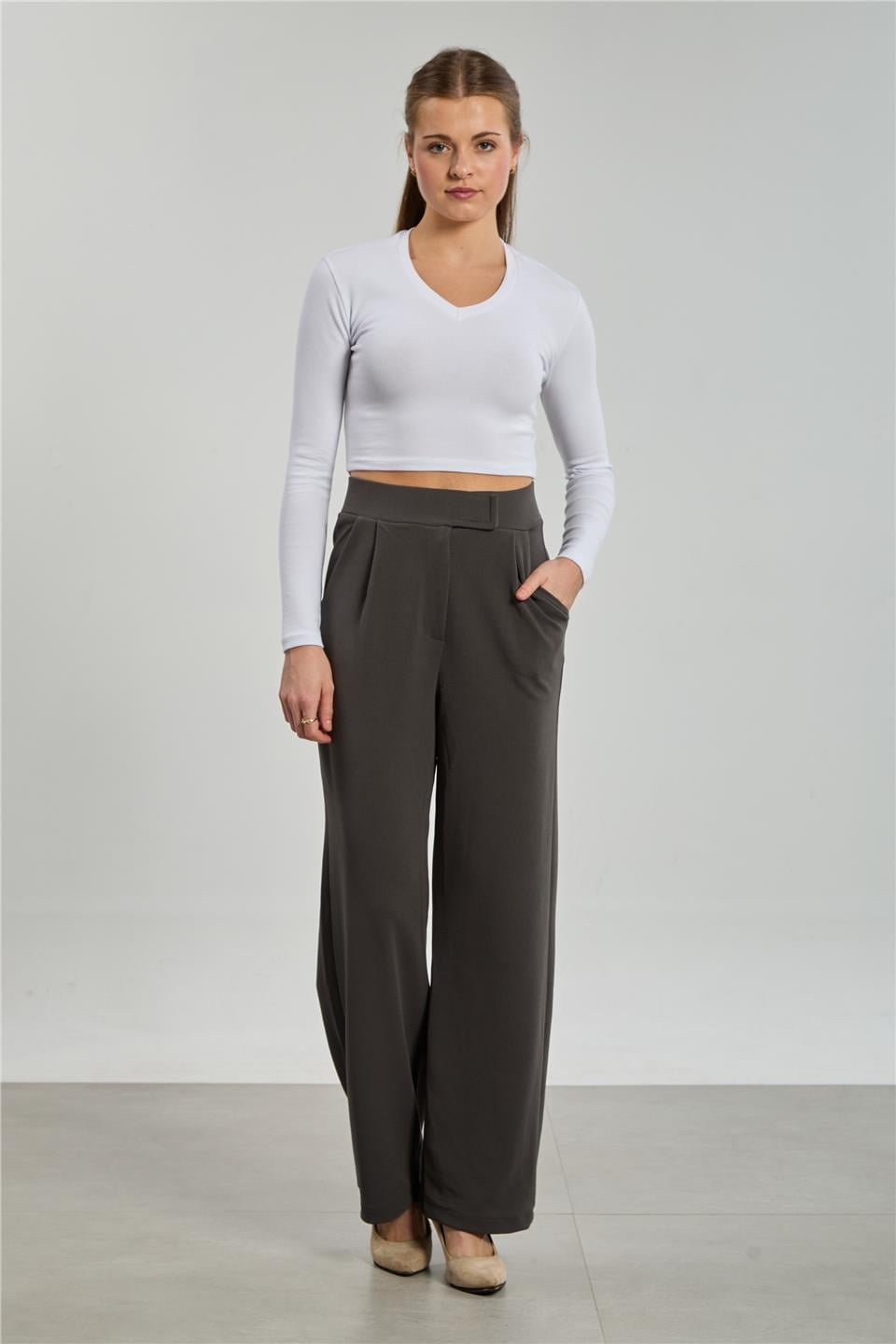 Beli Cırtlı Pantolon-1002KM Antrasit