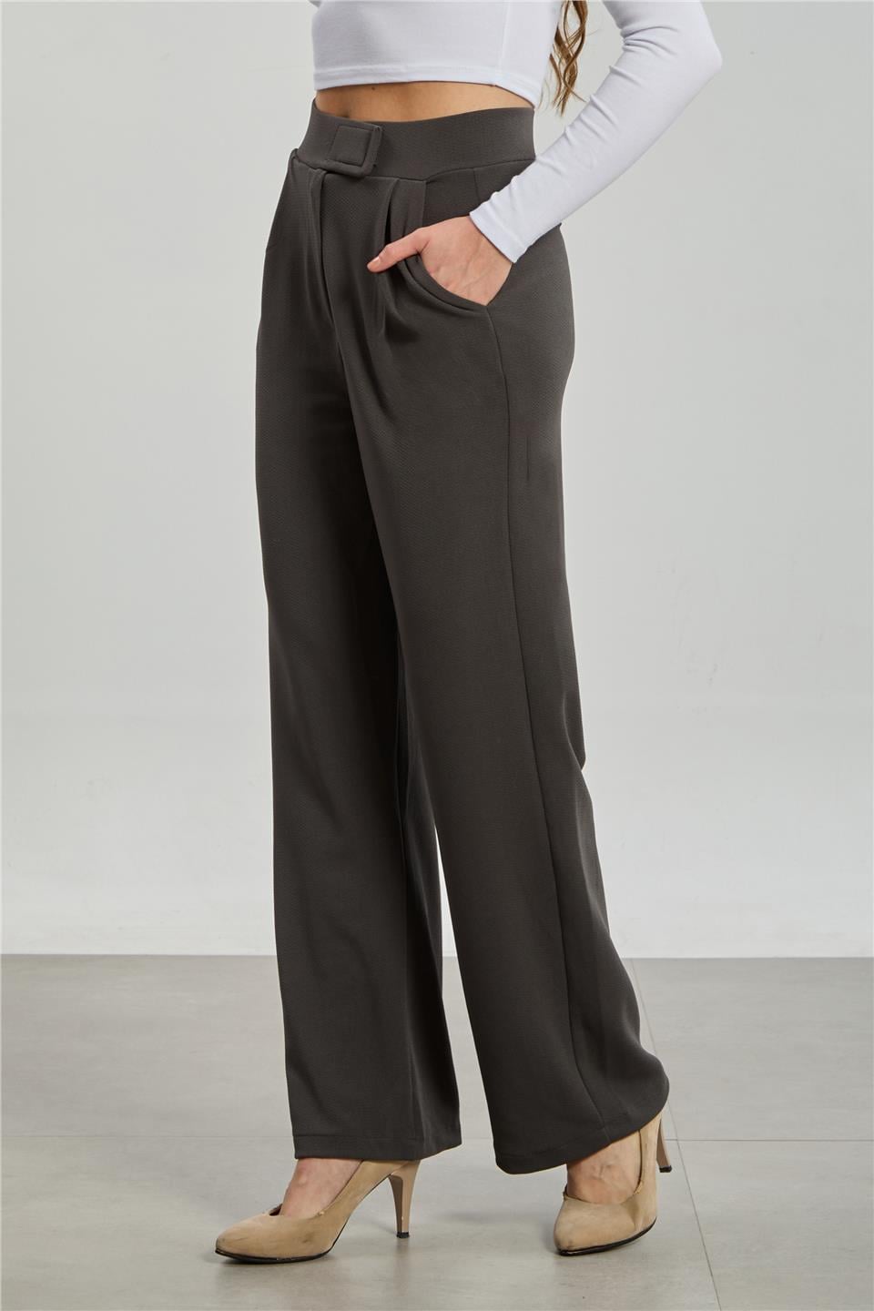 Beli Cırtlı Pantolon-1002KM Antrasit
