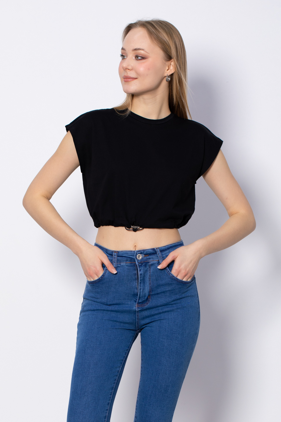 Beli lastikli crop-5587 Siyah
