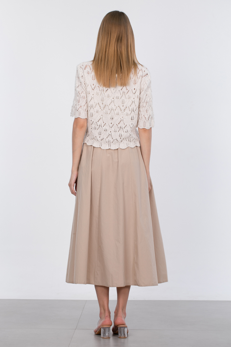 Beli lastikli etek-3950 Taş