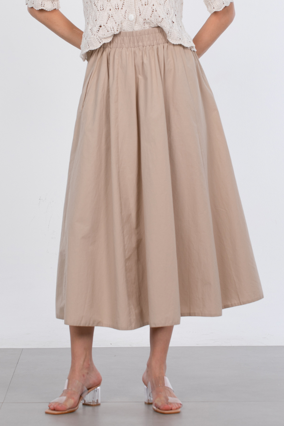 Beli lastikli etek-3950 Taş