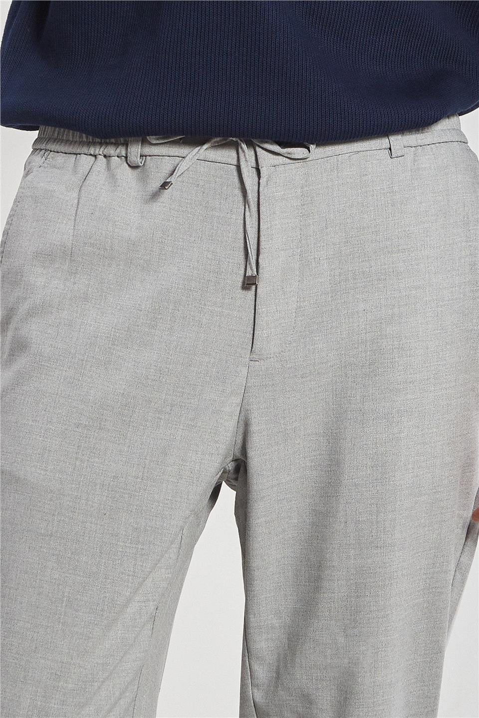 Beli Lastikli Jogger Erkek Pantolon - Gri