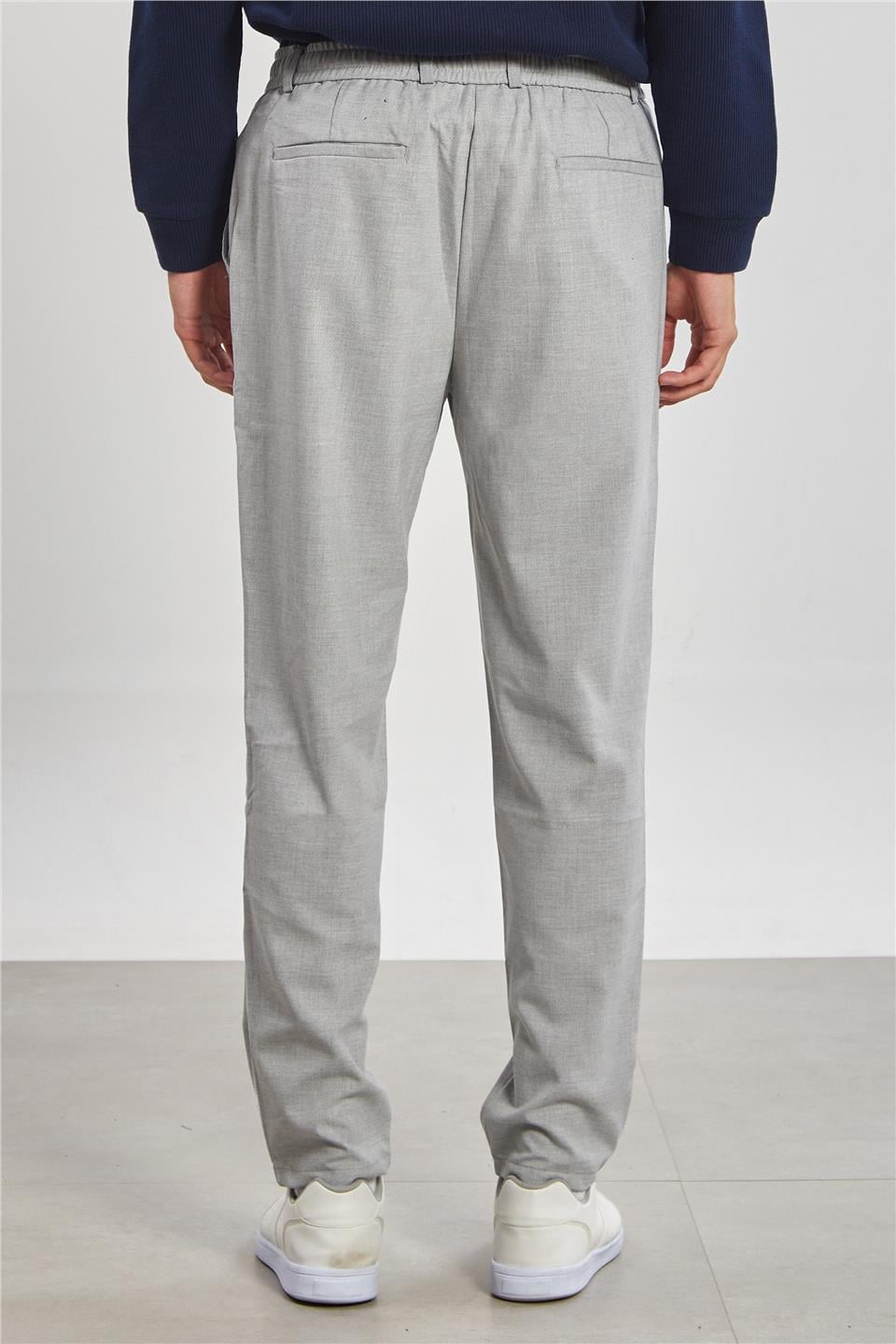 Beli Lastikli Jogger Erkek Pantolon - Gri