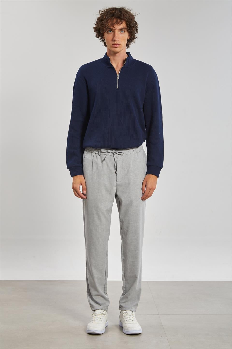Beli Lastikli Jogger Erkek Pantolon - Gri