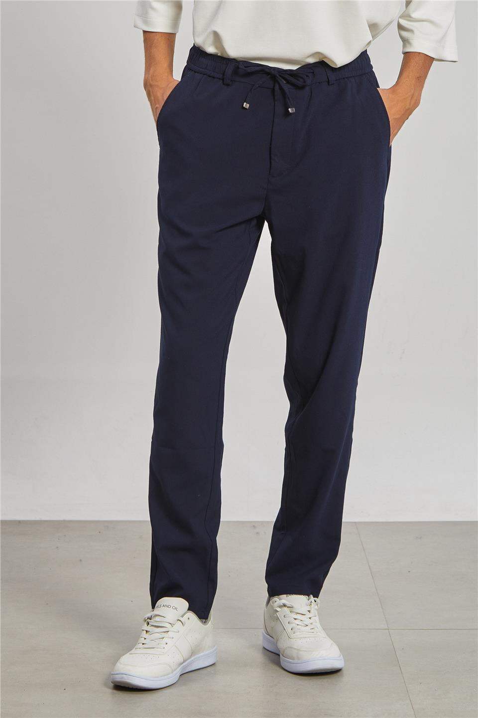 Beli Lastikli Jogger Erkek Pantolon - Lacivert
