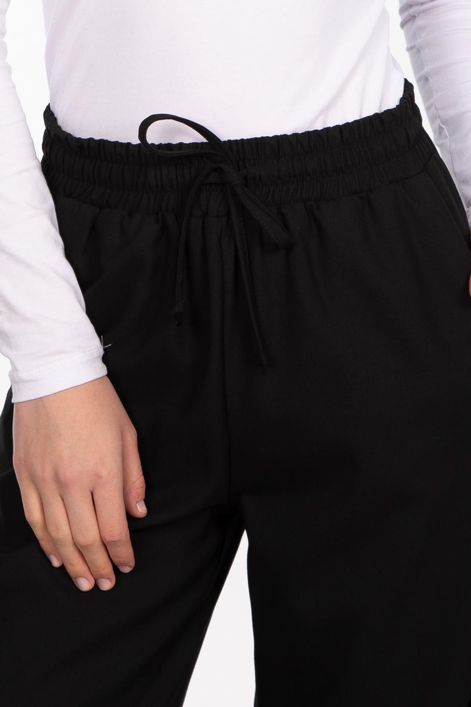 Beli lastikli pantolon-8365-1 Siyah