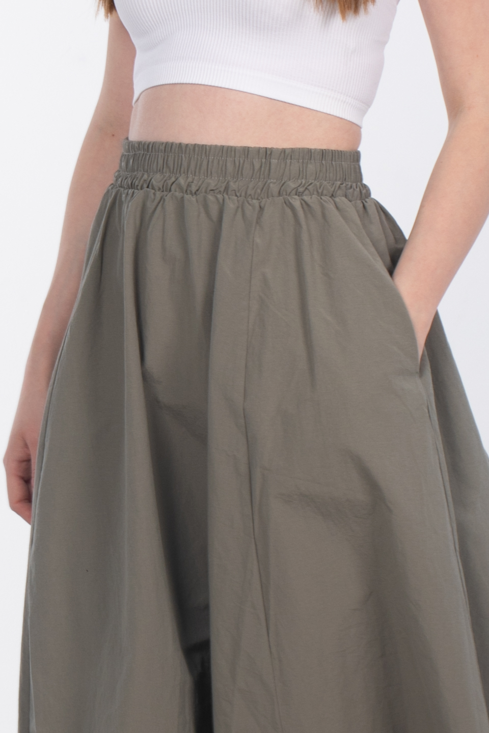 Beli lastkli etek-3950 Haki