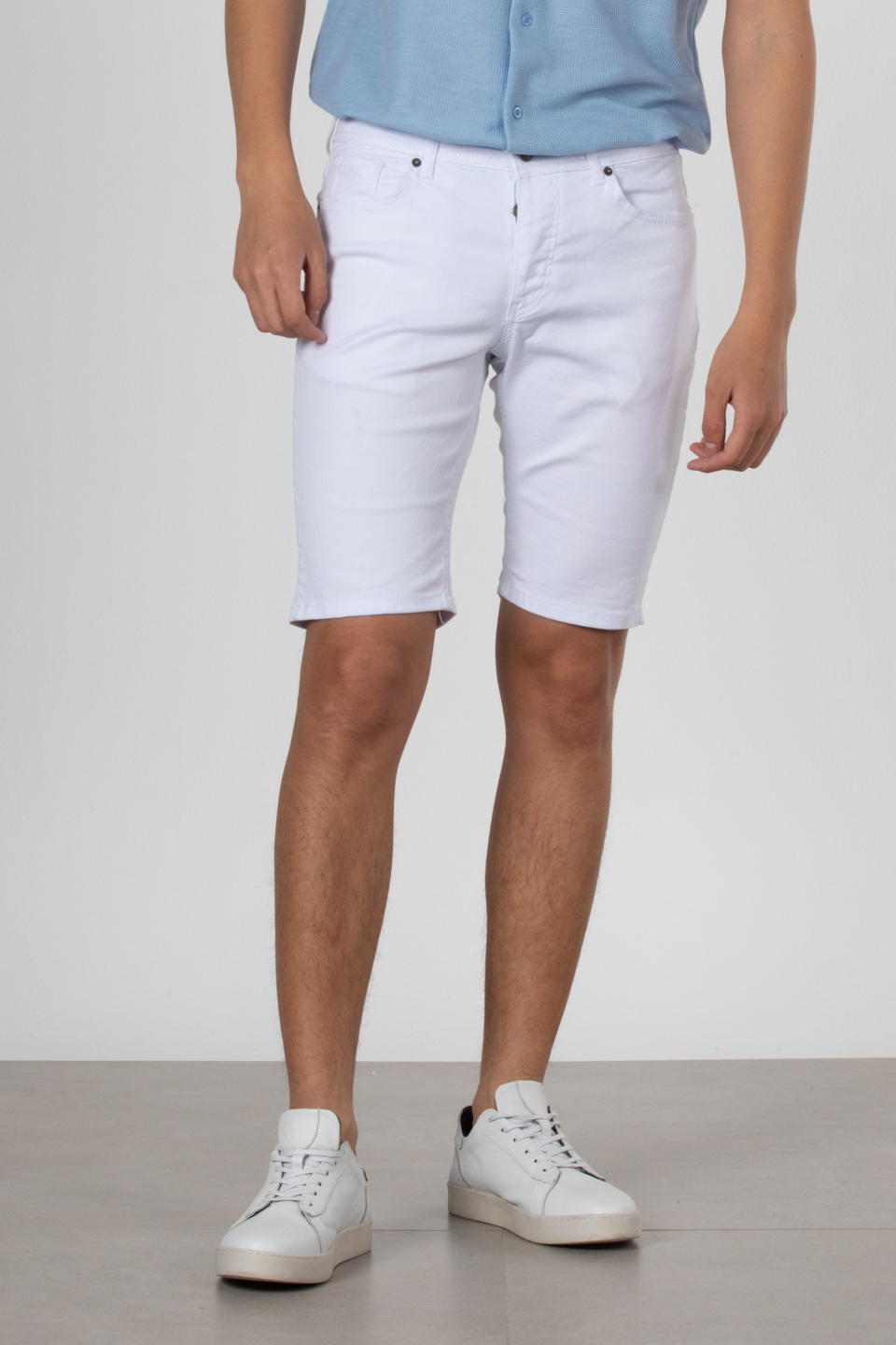Beş cep gabardin pantolon-6824 Beyaz