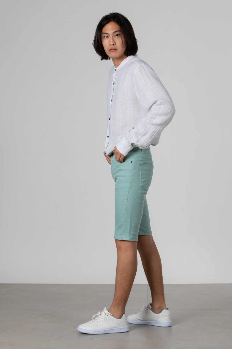 Beş cep gabardin pantolon-6824 Mint