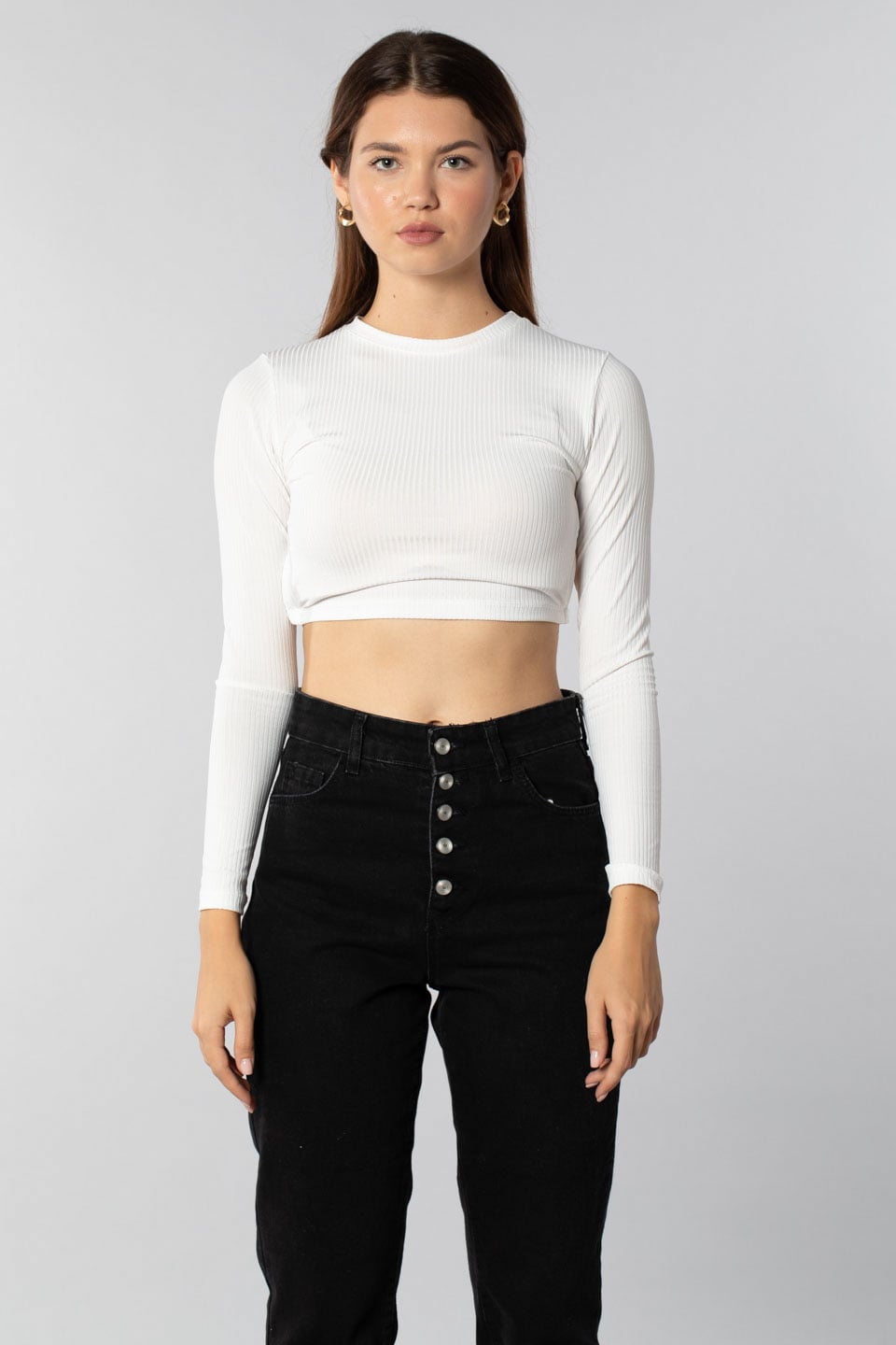 Bisiklet yaka arkası bağlamalı body-7356 Ekru