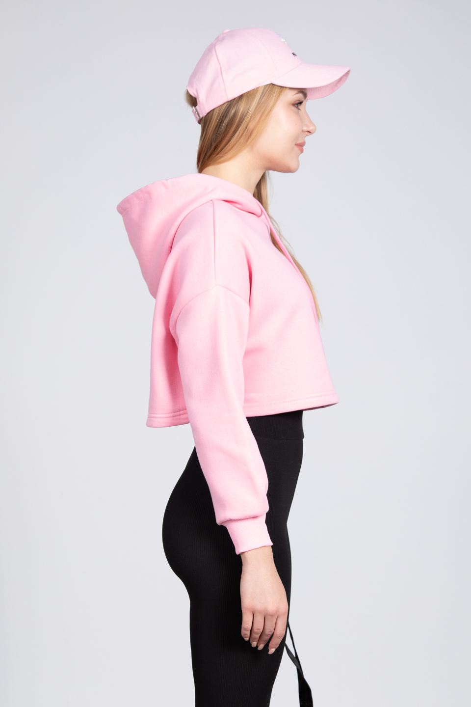 Bisiklet yaka basıc sweatshirt-DVN0505 Pembe