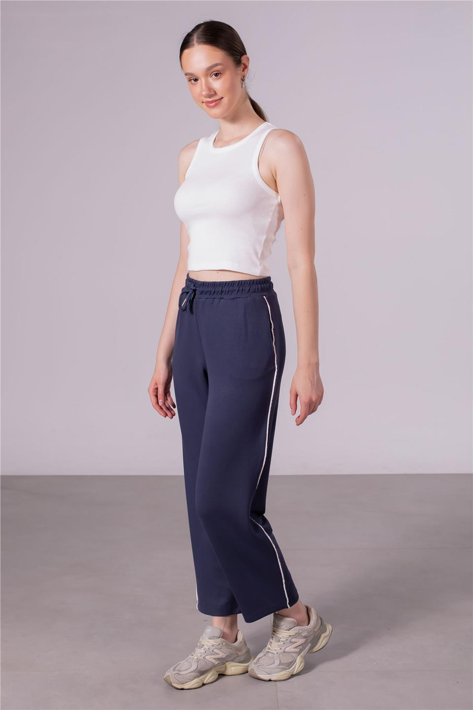 Bisiklet yaka crop body-DVN0189 Ekru