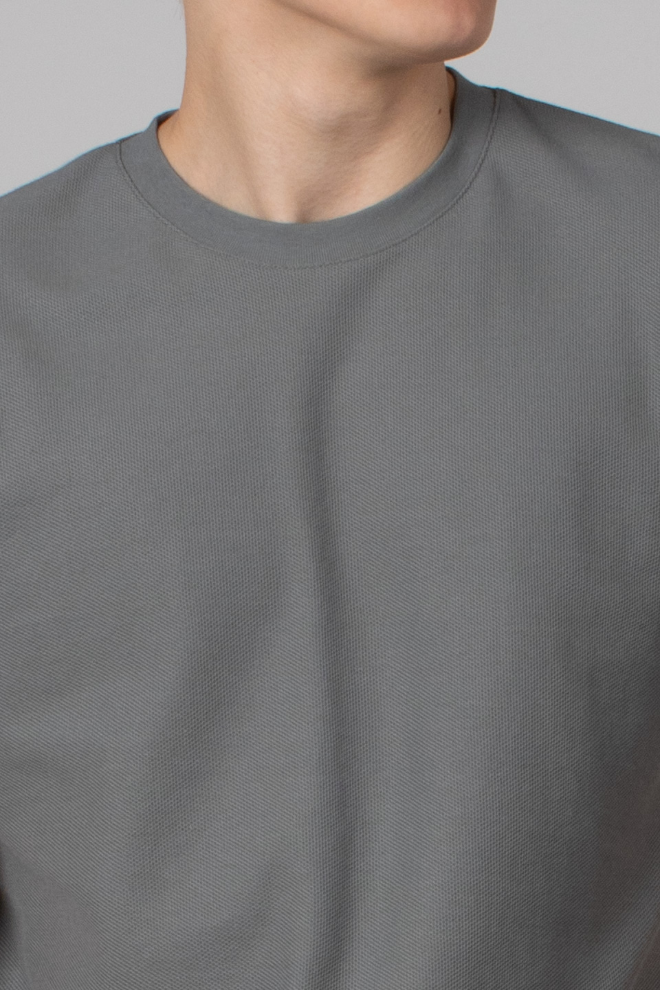 Bisiklet yaka pike t-shirt-2387 A.Haki